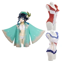genshin impact venti ganyu yae miko kokomi cosplay anime swimsuit genshin barbatos costumes a set