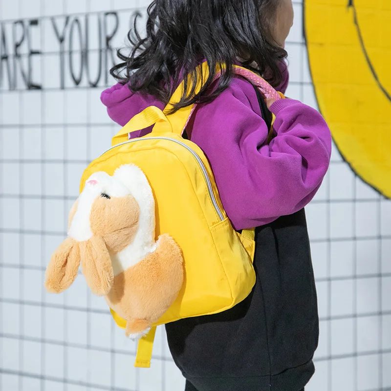 Kawaii Plush School Backpacks Kindergarten Backpack Baby Girl Boys Plushie Mini Book Bag Toddler Kids Cartoon Animal Schoolbag