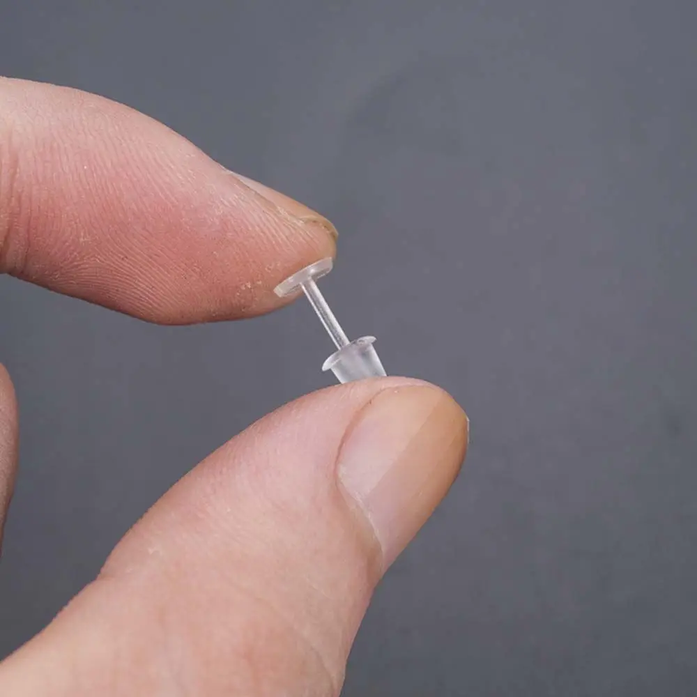 

Простые женские ювелирные изделия, сменные детали для ювелирных изделий, прозрачные однотонные пластиковые серьги-гвоздики, серьги с отверстием для уха, серьги-гвоздики