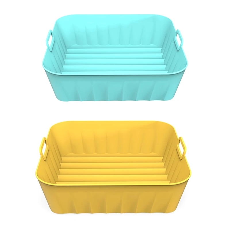 

2 упаковки, многоразовые силиконовые фритюрницы, квадратная внутренняя сковорода, Легкая очистка, термостойкий лоток