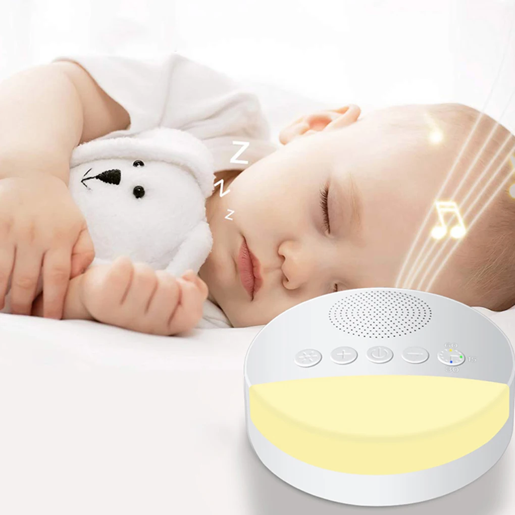

White Noise Machine Reusable Battery Operated USB Charging DC 5V Night Light Baby Adult Travel Sleeping Sound Player