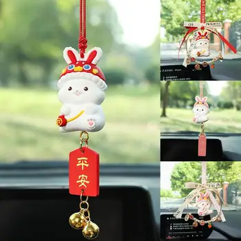 Rabbit Hanging For Car Creative Rabbit Car Pendant Auto Rearview Mirror Pendants For Automobile Interior Decoration 3