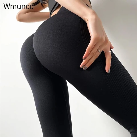 Wmuncc энергетические Бесшовные Леггинсы для женщин, фитнес, бег, Йога, штаны с высокой талией, контроль живота, пуш-ап, леггинсы для фитнеса, спортивная одежда для спортзала