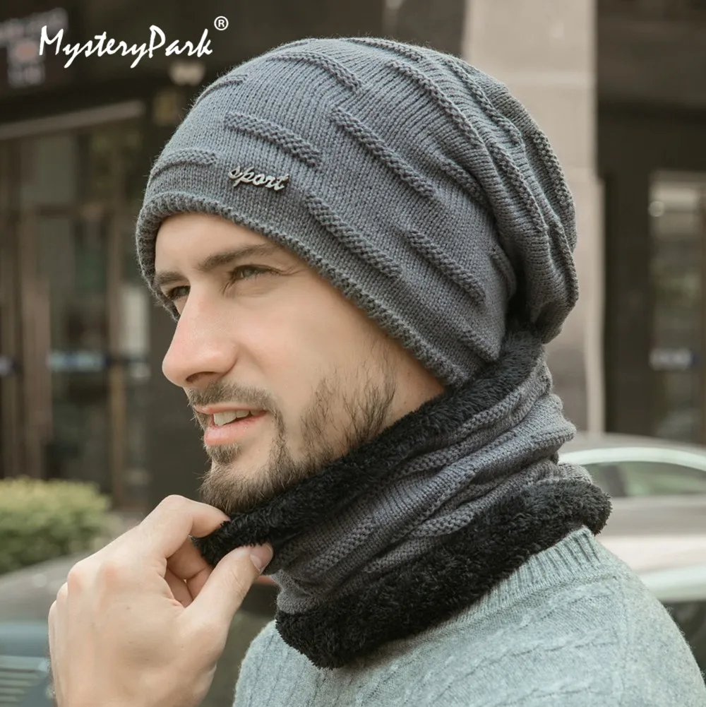 

MysteryPark Fleece Balaclava Winter Hat Knitted Beanies Unisex Hats Neck Scarf Cap Scarf Warm Breathable Outdoor Sports
