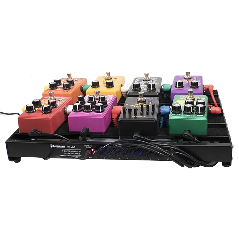 

Lightweight Guitar Pedal Board Built-In Power Station 5052 Aviation Aluminum Pedal Scratch Proof Rail Frame Holder three-row