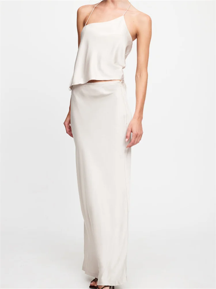 Женский костюм с юбкой CHRONSTYLE Y2K комплект из двух предметов топ без рукавов