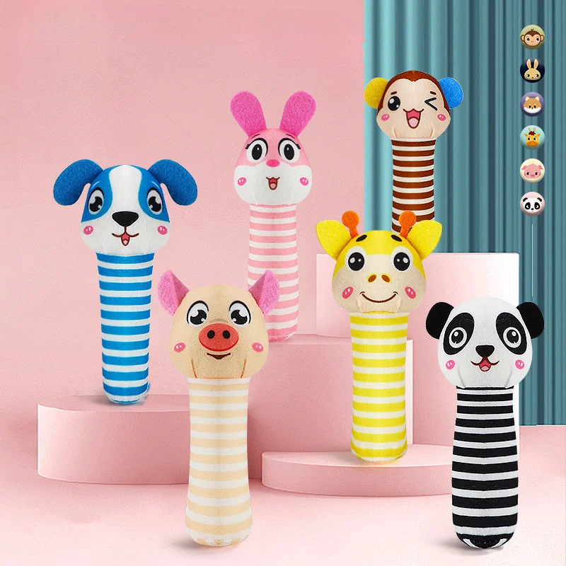 

Newborn Rattle Baby Animal Soft Hand Bell Rattle Toy Cute Plush Bebe Toys 0-12 Months Mobiles Baby Toys Christmas Gift