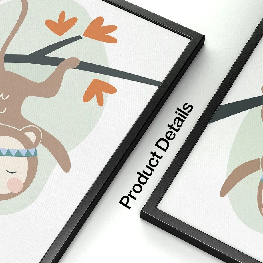 Жираф обезьяна лиса Сова детская настенная Картина на холсте скандинавские