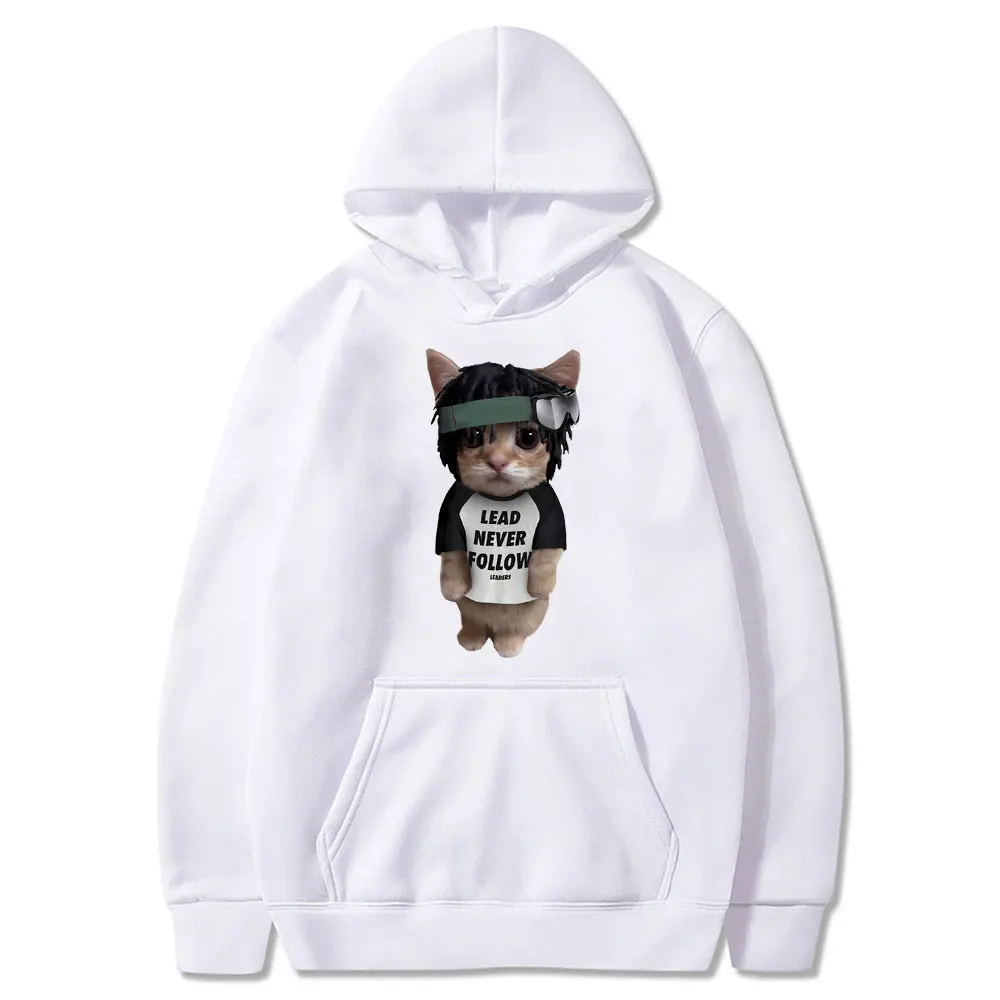 

Rapper Chief Keef Kitty Lead Never Follow Meme Print Hoodie Male Loose Sweatshirt Men Pullover Men's Oversized Hip Hop Hoodies