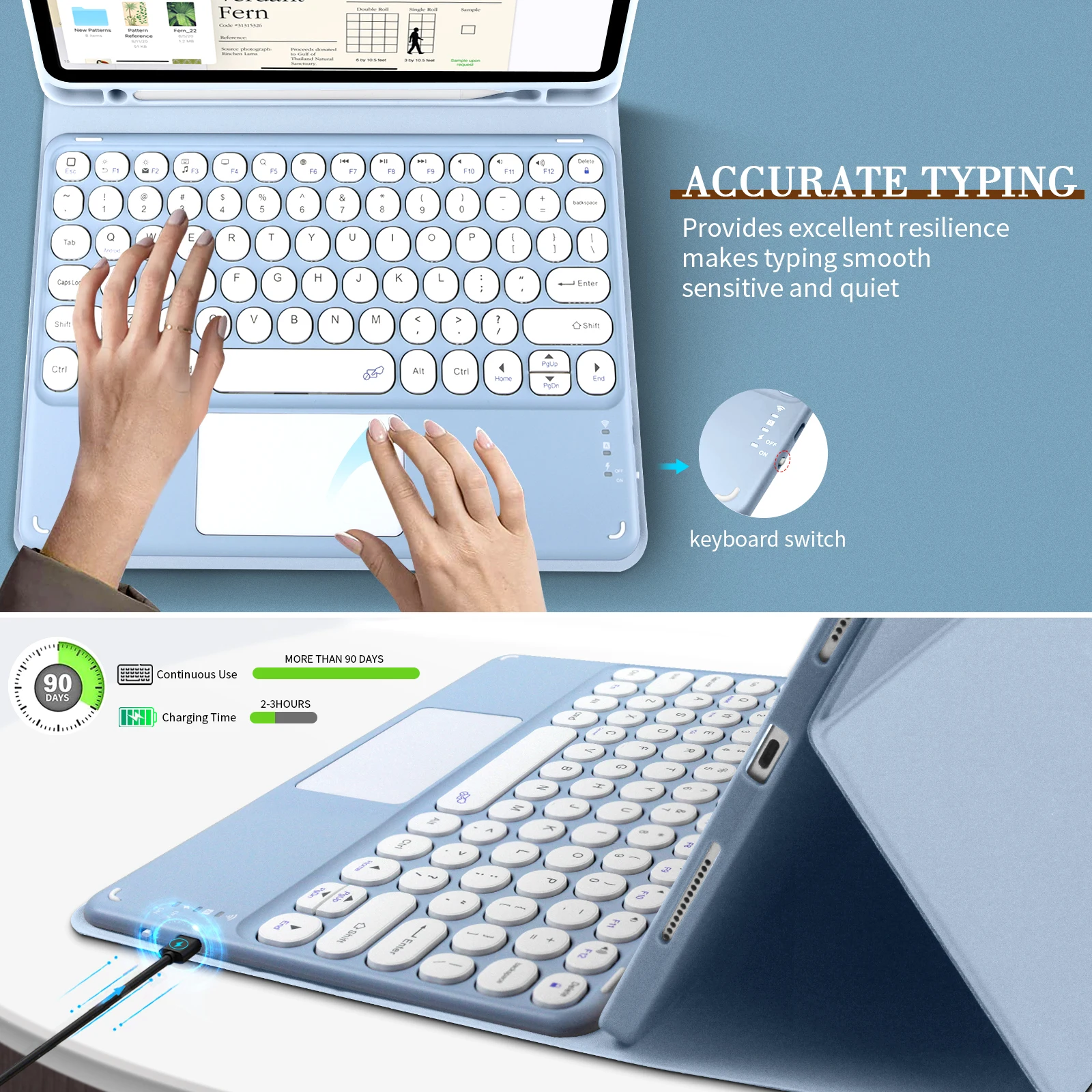 Беспроводная Bluetooth клавиатура с тачпадом для iPad Keybaord iPhone Samsung Galaxy Xiaomi Huawei Microsoft