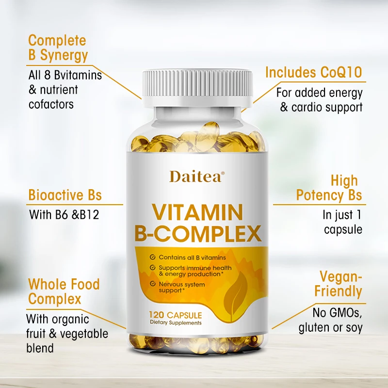 

VITAMIN B-COMPLEX-Healthy Heart and Brain Function Immune Function Supports Joints Improves Joint Mobility/relieves Stiffness