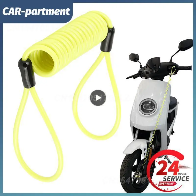 

1~8PCS Portable Motorbike Motorcycle Wheel Disc Brake Alarm Lock Bag And Reminder Spring Cable 150cm Coil Cable Anti-theft