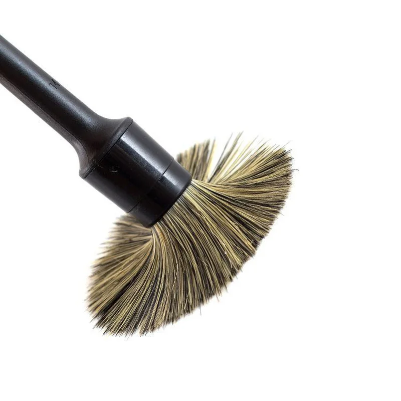 3 Pcs Natural Boar Hair Car Detailing Brush Set Soft Bristle Cleaning Kits Atuo Tire wheel Wash Exterior Accessories |