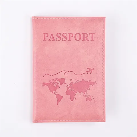 Обложка для паспорта с самолетом для женщин и мужчин, дорожный держатель для паспорта, кожаный розовый симпатичный кошелек для паспорта, держатель для паспорта для девушек