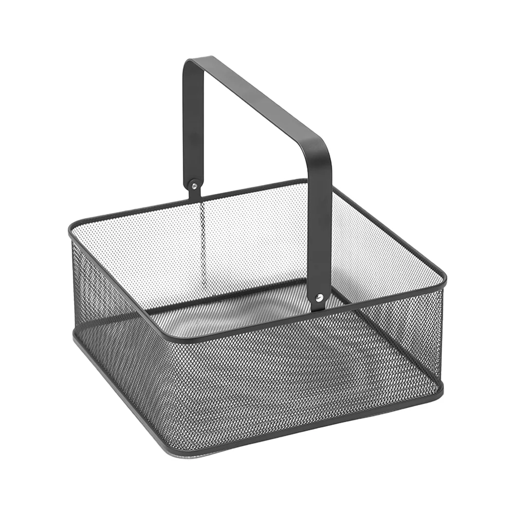 

Square Box Table Basket Rustic Bathroom Decor Metal Bread Basket Metal Basket Handle Metal Fruit Basket Countertop Fruit Basket