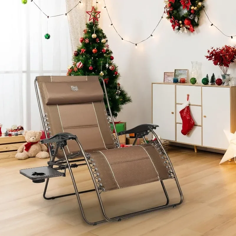 ting grawitacyjny rozkładany stolik boczny z pełnym wyściełanym fotelem wypoczynkowym do trawnika na patio kempingu