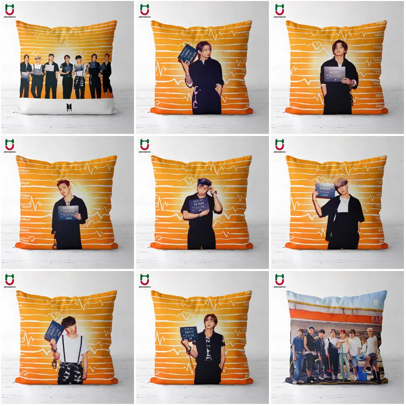 

Kpop Cushion Kpop Pillowcase Butter version 2 JK SUGA JINMIN JIN V Cushion Cover Square Poszewka 40x40CM 45x45CM