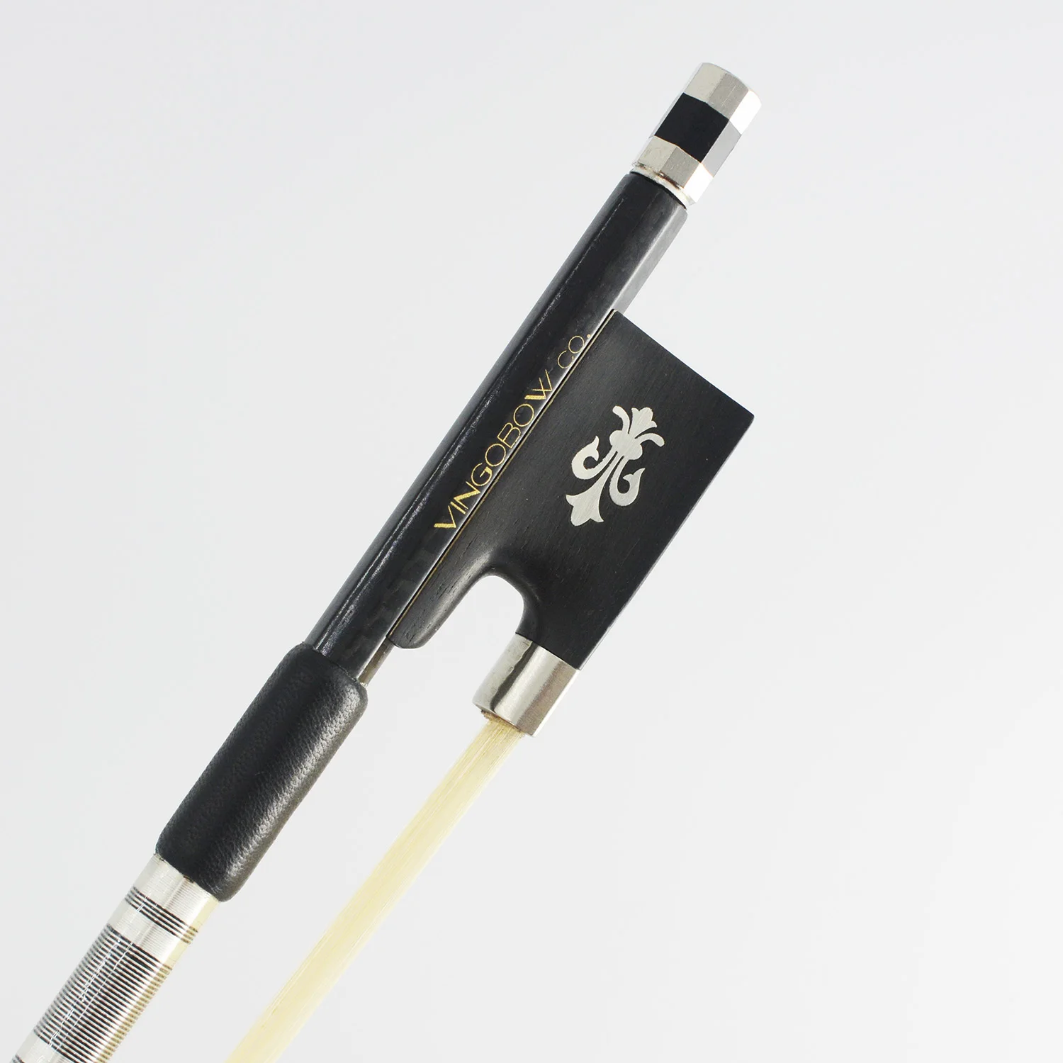 

FREE SHIPPING 4/4 Size 114V Textured Carbon Fibre VIOLIN BOW Straight Ebony Frog White Mane Violin Parts Accessories