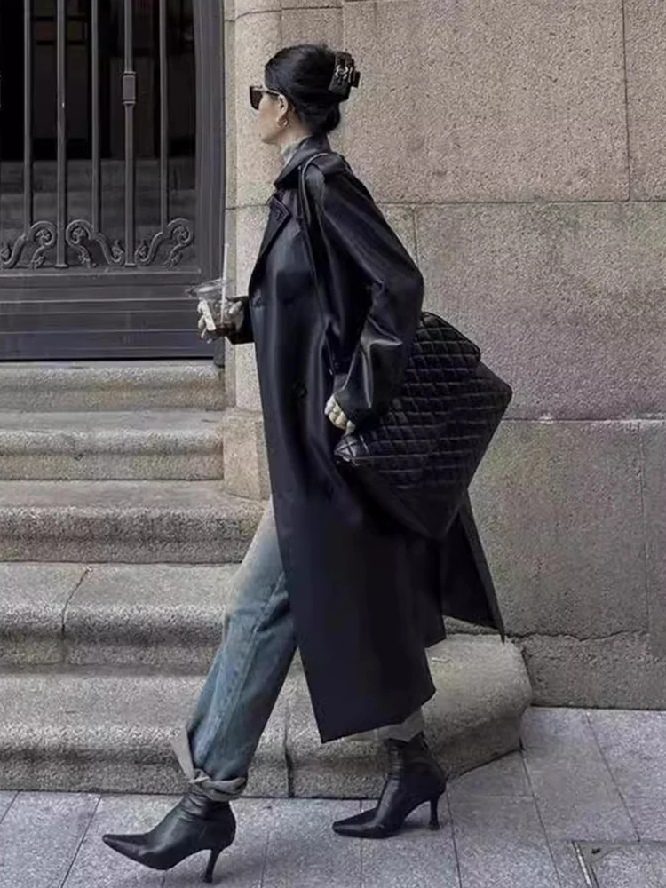 BZVW уличная ветровка женская двубортная куртка с лацканами и поясом со сборкой на