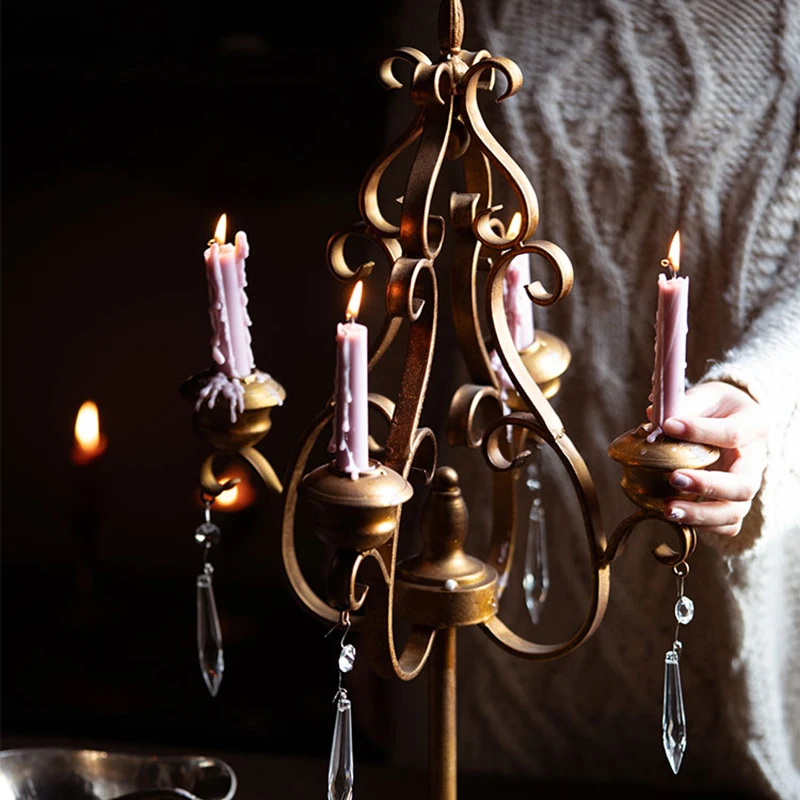 

Wax Burner Candelabro Candlestick Holder Centerpiece Aesthetic Lantern Candlestick Table Lamp Stand Kandelaar Room Decor LSL40XP