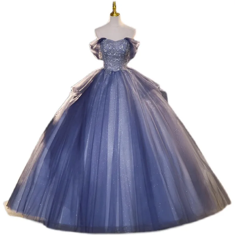 DSP 15 лет платья для Quinceanera 2024 трапециевидные тюлевые длинные выпускного вечера с