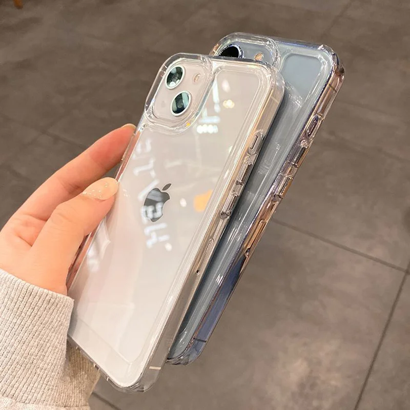 Ottwn Luxury Transparent Acrylic Phone Case For iPhone 14 13 12 11 Pro Max X XR XS Max 7 8 14Plus Shockproof Hard PC Back Cover