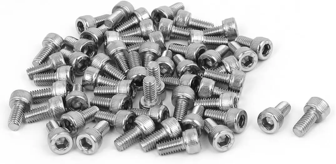 

Keszoox M4x8mm Thread 304 Stainless Steel Hex Socket Head Cap Screw Bolt DIN912 55pcs