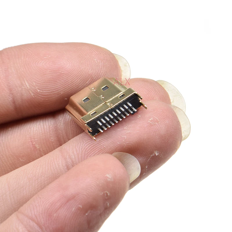 

10PCS HDMI Male Jack/plug Connector 19PIN 19P 1.6MM 180 Degree Gold-Plated Hd 19 PIN Connector Chains Gold Plated Copper
