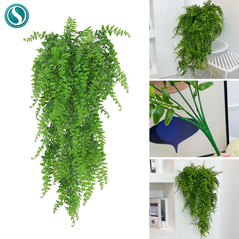 

90cm 1 pc artificial plant Persian grass vine hanging fern vine greenery fake plants home decoration garden balcony fake flowers