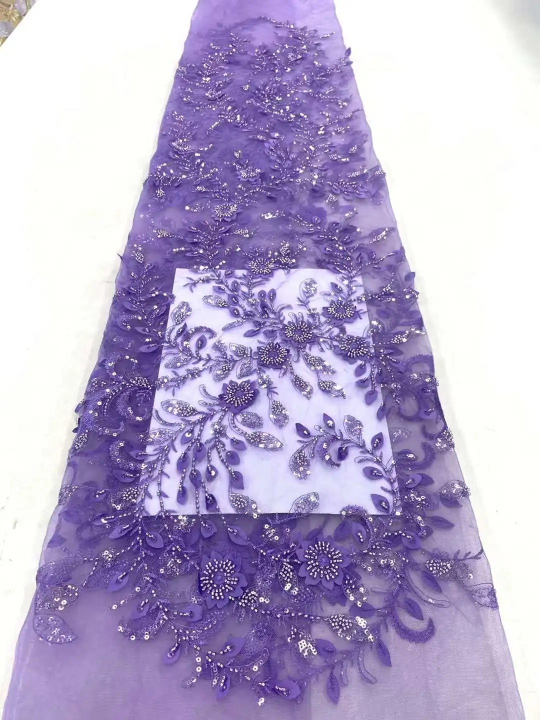 

French Groom Tulle Lace Fabric 2023 Hihg Quality African Sequins Beads Lace Fabric For Nigerian Bridal Wedding Dress