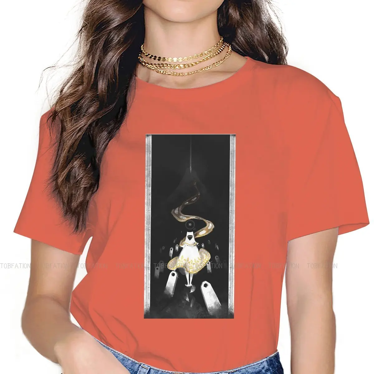 

Journey Indie Adventure Game Desert Trailing 100% TShirts Waiting Personalize T Shirt Funny Tops
