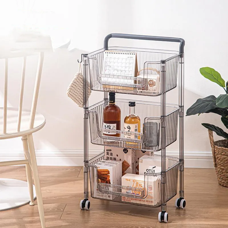 Корзина полка для хранения от пола до потолка кухни ванной передвижная закусок