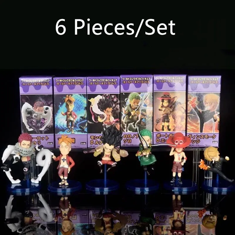 

Аниме фигурки Luffy Ace Roronoa Zoro Sanji EX CASHAPON, 6 шт./лот, 1 шт., 8 см, игрушка из ПВХ
