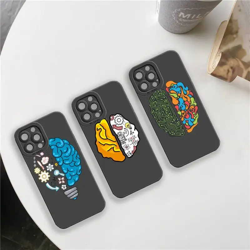 

Brain Test Tricky Puzzles Games Camera Lens Liquid Silicone Phone Case For iPhone 13 12 11 Pro MAX Mini X XS XR 7 8 Plus