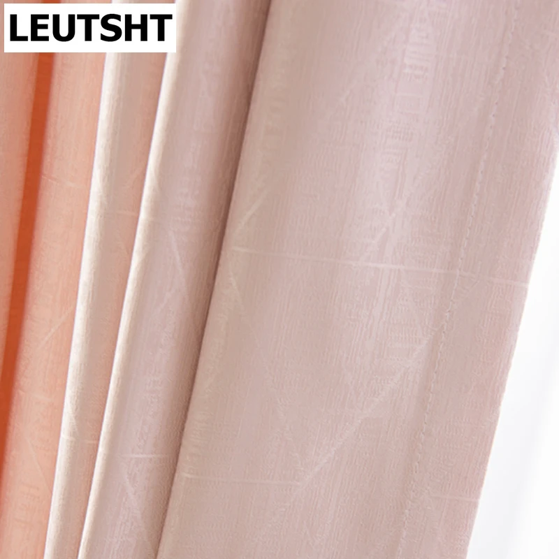 

Скандинавские шторы для гостиной, столовой, спальни, Простые солнцезащитные современные высокоточные жаккардовые легкие роскошные розовые шторы