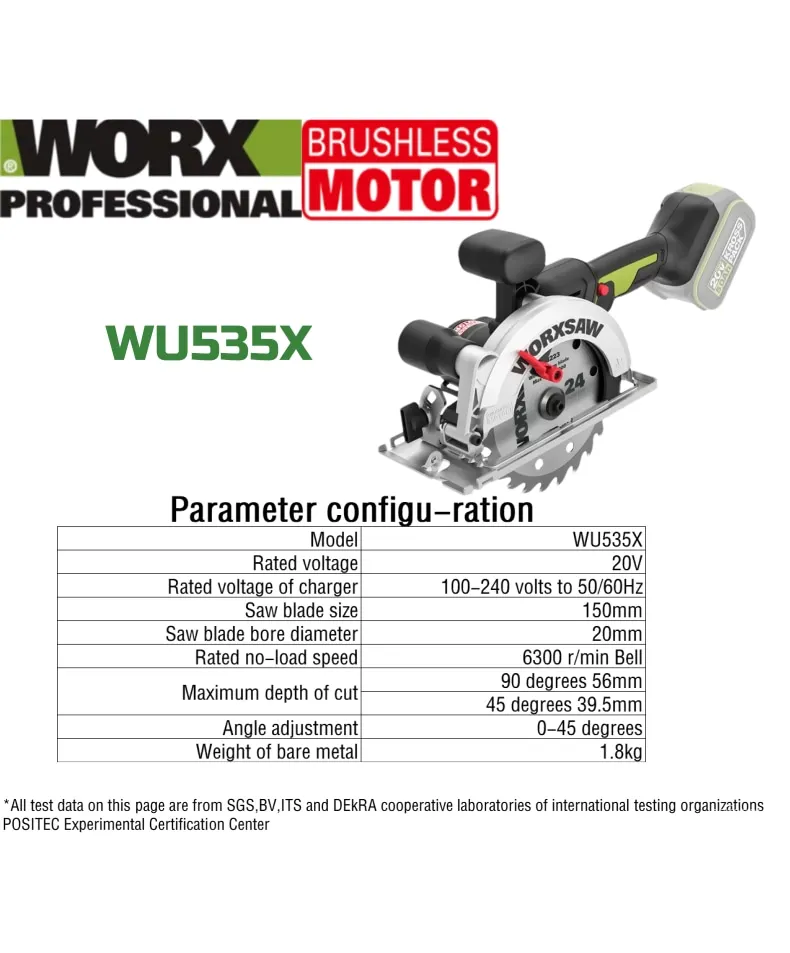 Серия литиевых электроинструментов WORX 20 В WU388 WU279 WU806 WU535X WU289