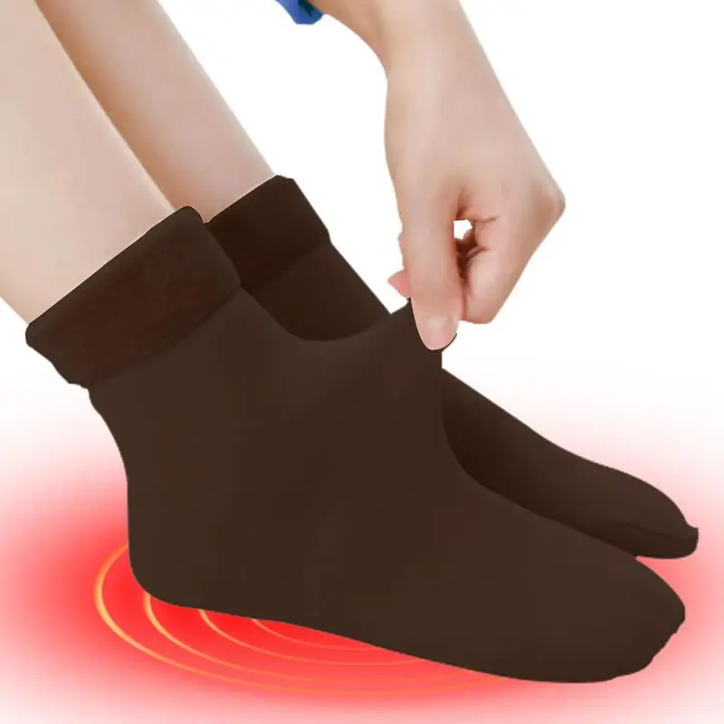 Women Extra Thick Insulated Heated Crew Boot Socks For Extre
