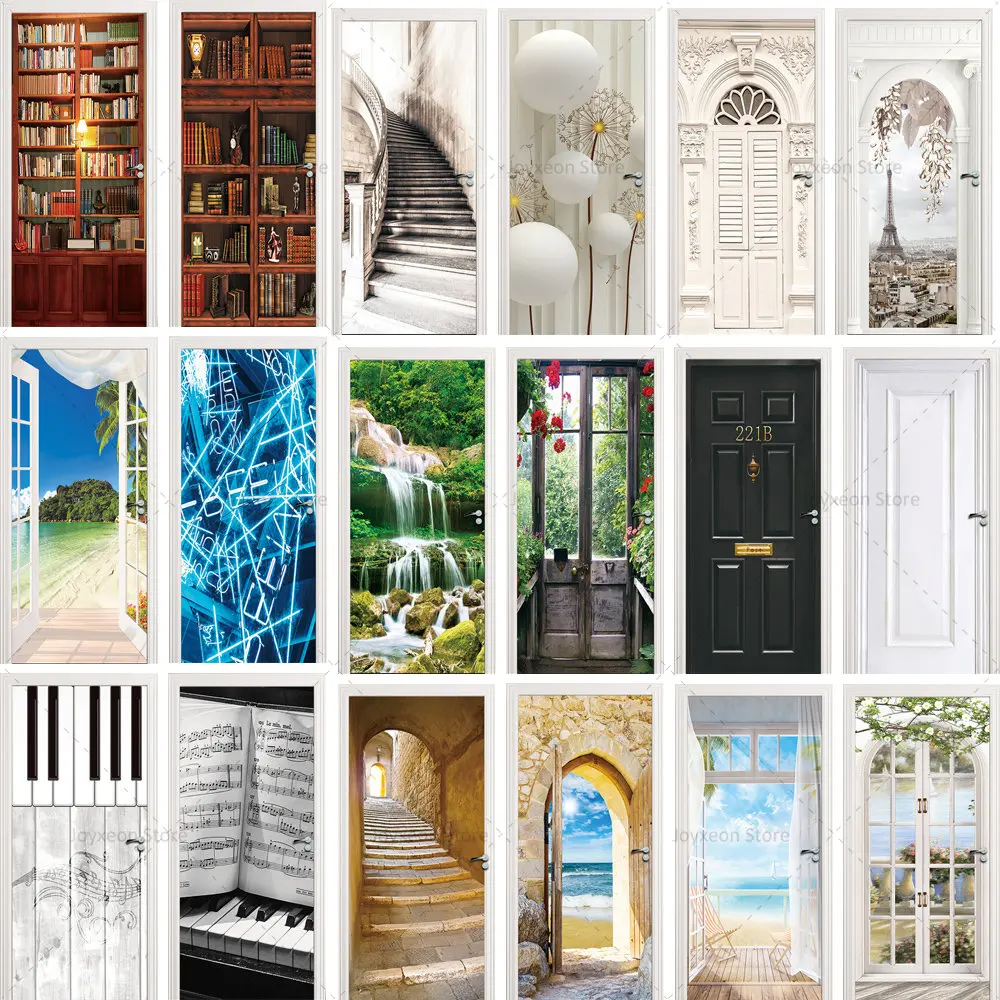 

29 Door Stickers Can Be Customized Size Pattern Door Stickers Home Decoration PVC Waterproof Self-adhesive Renovation Door Paper
