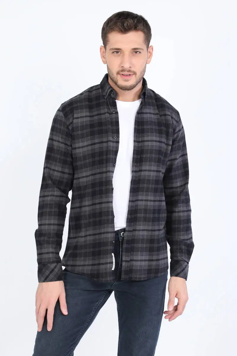 

Men's Plaid Shirt Black