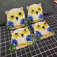 handmade beaded patch colored crystal diamond cloth stickers diy clothes decorative flower felt bottom