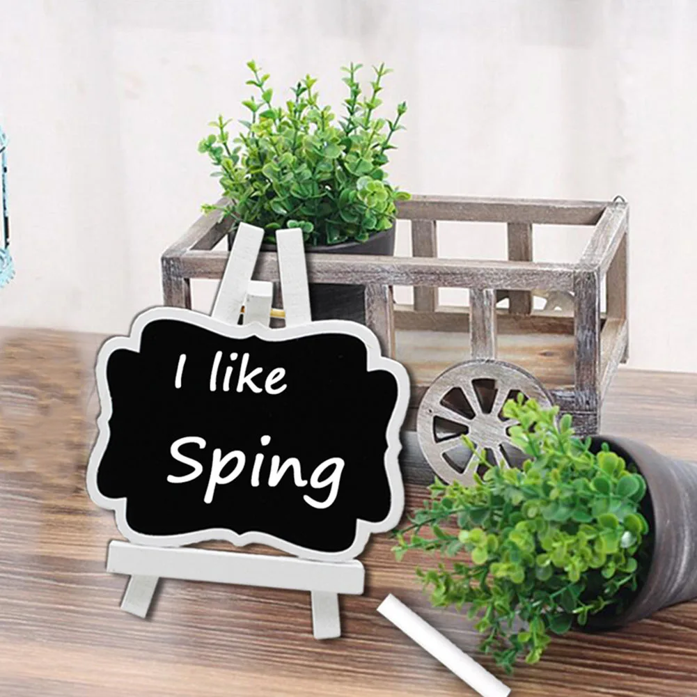 10pcs Weddings Wood Framed Table Numbers Mini Chalkboard Easy Wipe Price Tags Crafts Rectangle Message Board Decoration Easel |