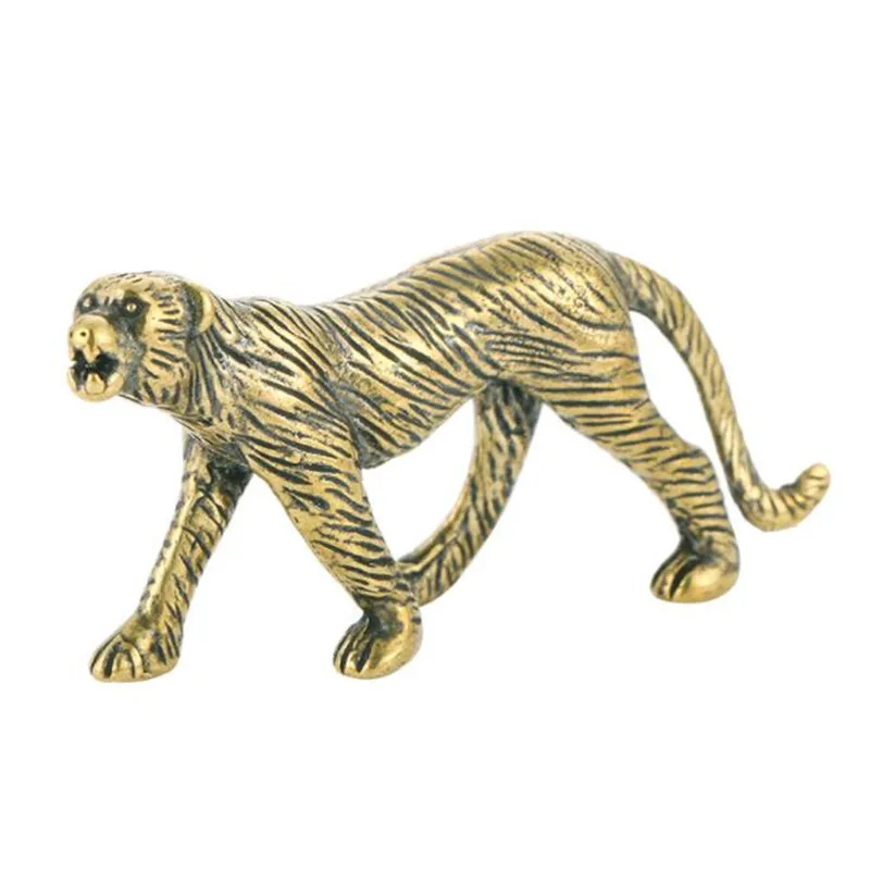 

Home decoration 3D Casting Metal Leopard Sculpture Mini Animal DIY Computer Desk Bookshelf Desktop Router Potted plants