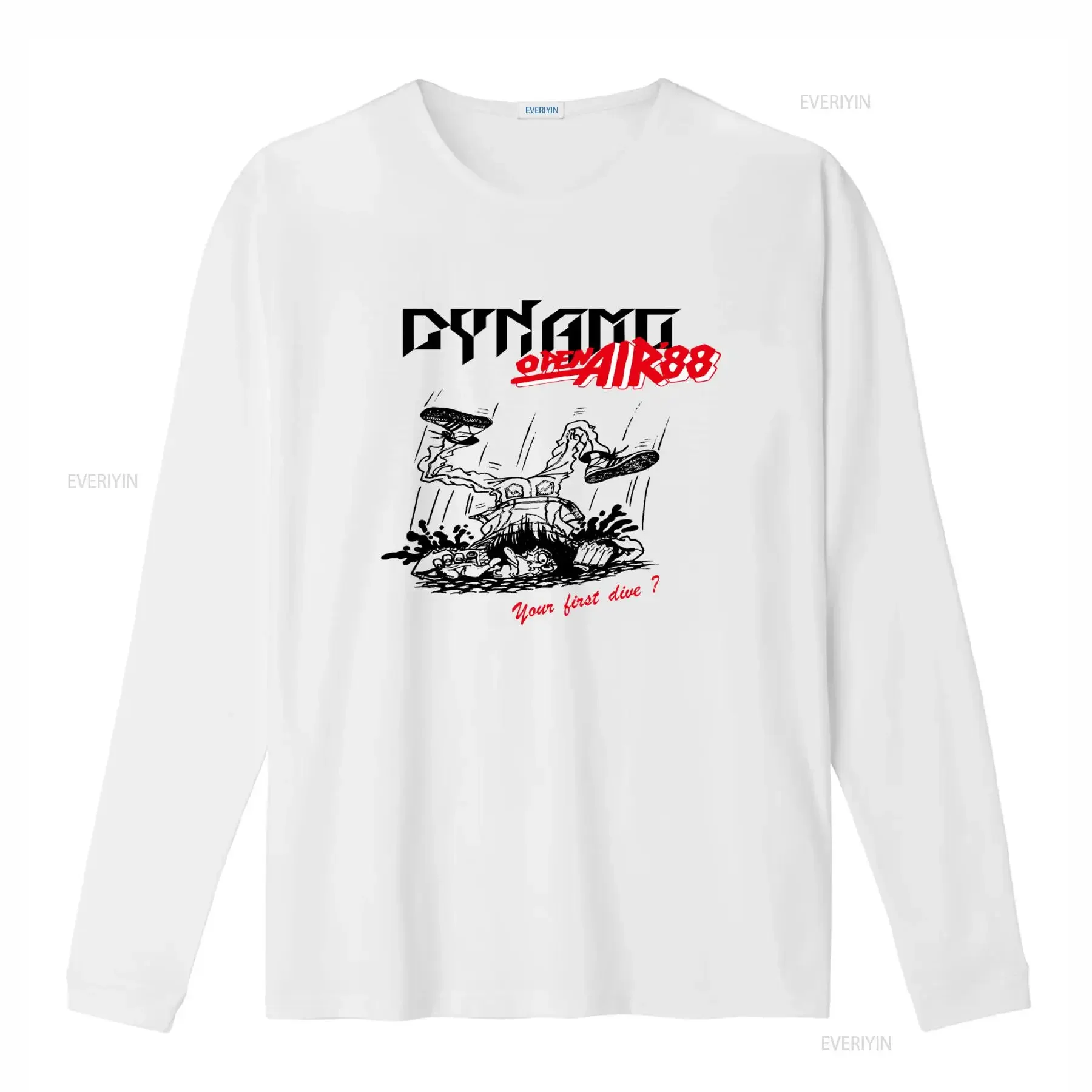 Фото Винтажная футболка 1988 года DYNAMO OPEN AIR Festival с дизайном Exodus Laaz Rockit и цитатой «Your first dive», винтажная, с эффектом потертости. №2