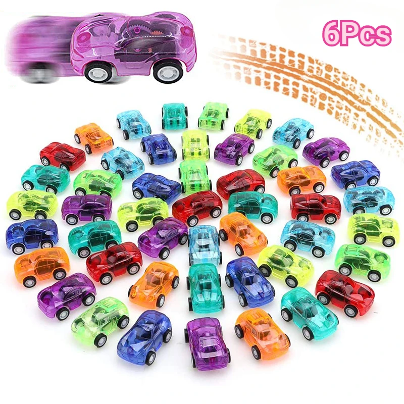 

6Pcs/Set Pull Back Racer Mini Car Kids Birthday Toy Party Favor Supplies Mini Car Gifts Plastic Vehicle Set Fast Racing Car Toys