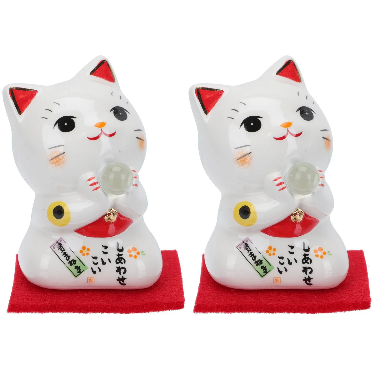 

Cat Lucky Statue Decor Fortune Animal Figurine Ornament Car Figure Mini Decoration Dashboard Desktop Chinese Feng Cats Welcoming