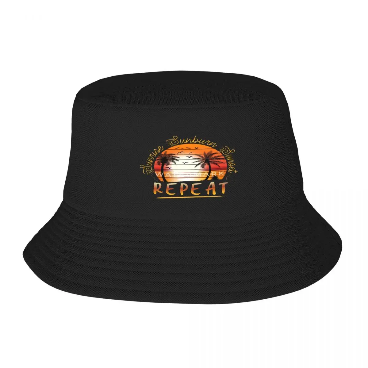 

Sunrise Sunburn Sunset Repeat Fisherman's Hat, Adult Cap Customizable Comfortable Foldable Cap Nice Gift