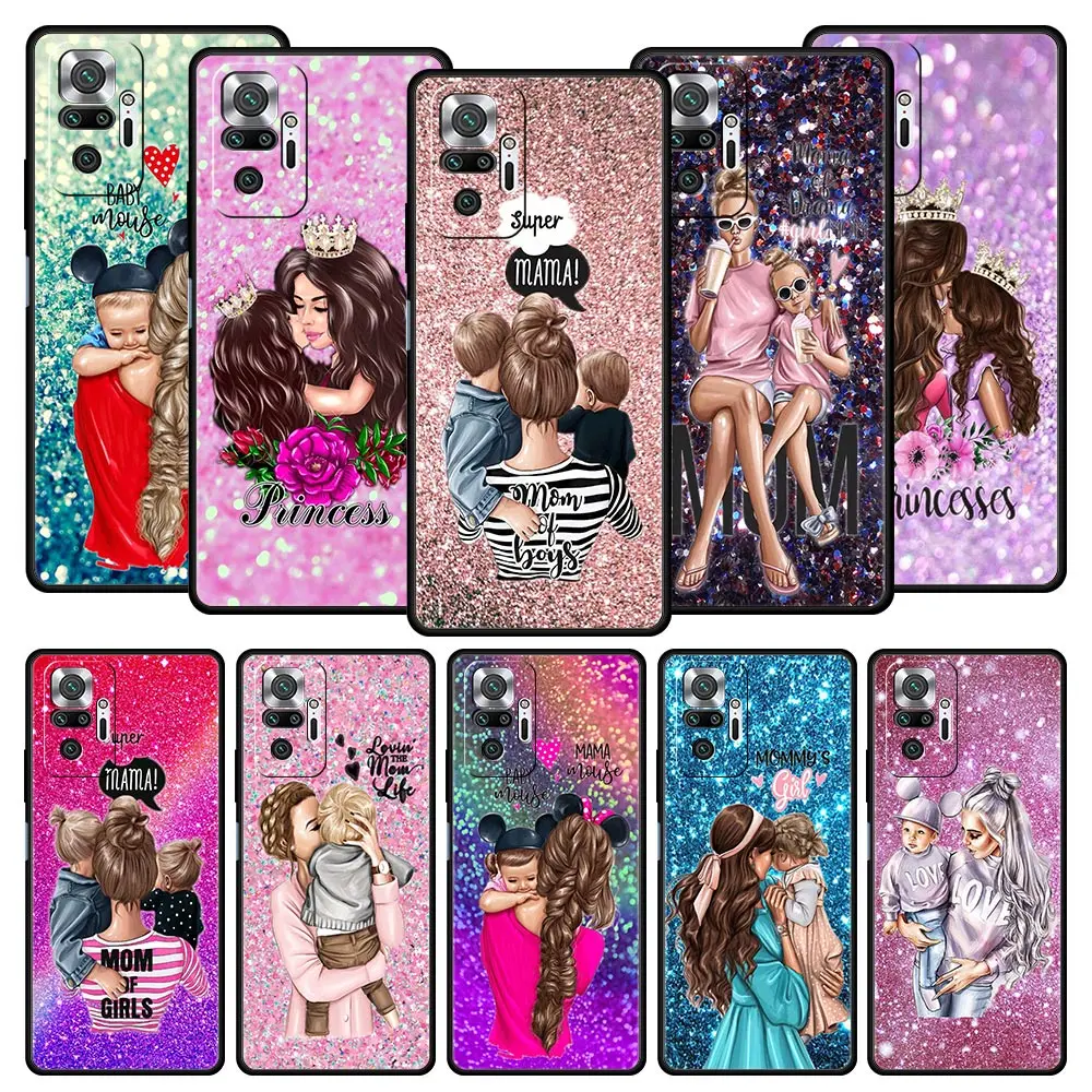 

Cover Case for Xiaomi Redmi Note 7 8 8T 9 9S 10 11 11S 11T K40 K40S K50 Pro Plus 4G 5G Coque Capinha Cell Back Baby Mom Girl