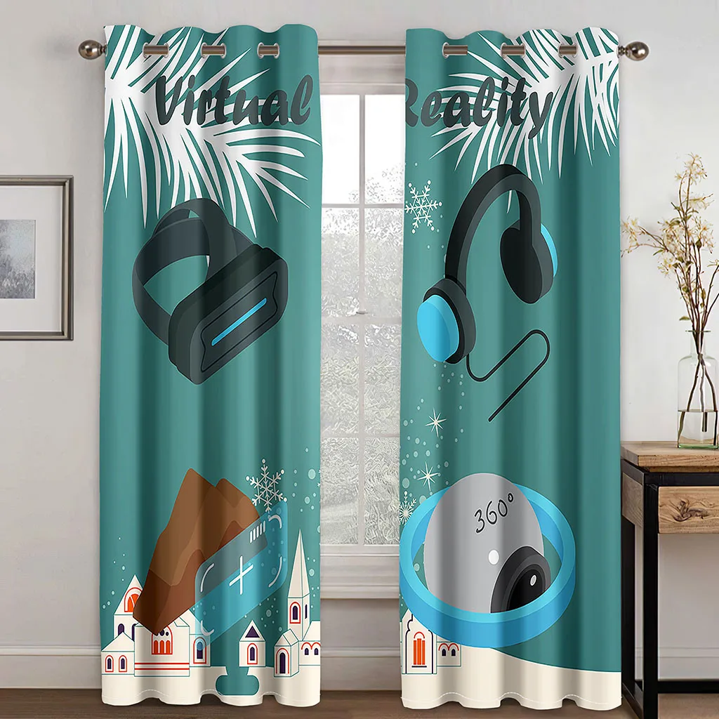 

Рождественский геймпад для мальчиков, затемняющие шторы для гостиной, рождественский подарок, оконные шторы для детей, занавески для видео...