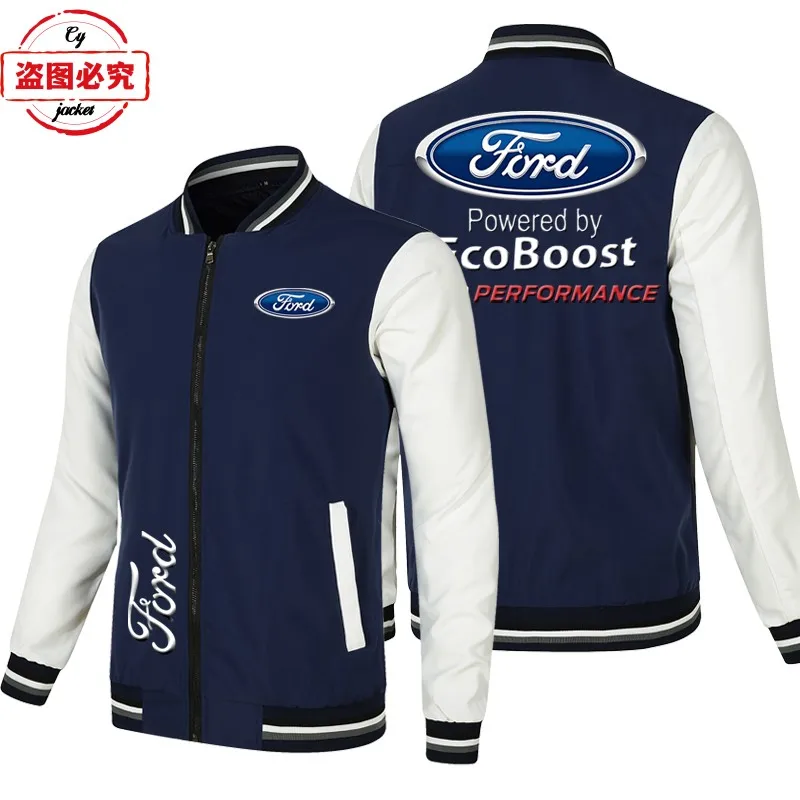 WRC Rally Ford Racing Car Logo Куртка Свободная мужская бейсбольная куртка с длинным рукавом