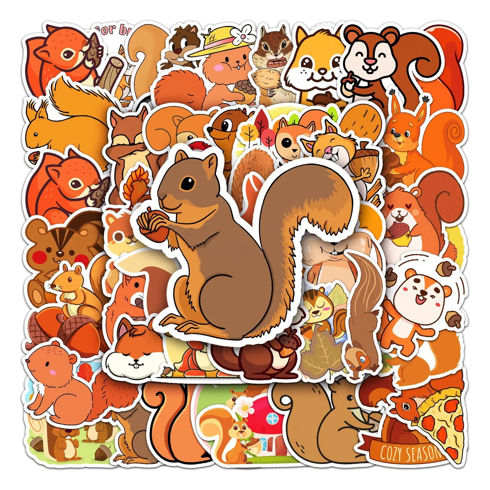 

10/30/50PCS New Cartoon Cute Squirrel Decoration Graffiti Skateboard Guitar Cup DIY Waterproof PVC Children's Toy Reward Sticker